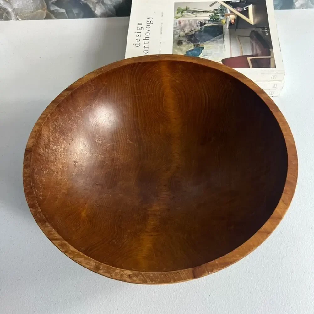 Vintage Mort N. Marton Birch Wood 13” Bowl Dough Salad Made In Canada